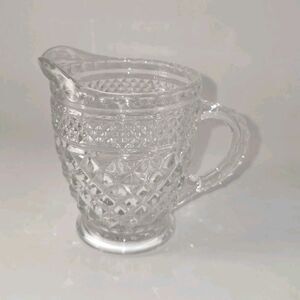 Clear Pressed Glass wexford Diamond Pattern Creamer pint anchor Hocking
